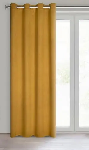 Produktbild: Eurofirany Carlo Schwer 340 g/m2 Blackout Vorhang mit Ösen 1 STK. Thermovorhang Blickdicht Wärmeisolierender Kälteschutz Verdunklungsgardine Abdunkeln Wohnzimmer Schlafzimmer 135x250 cm, Honig, 386927