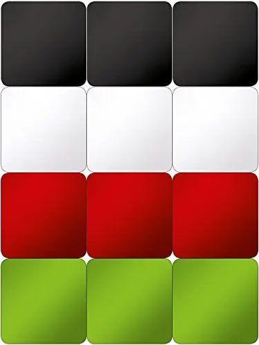 Produktbild: Eurographics Deco Colours I Memoboard Zubehör, Glas, Magnete Grün, Rot, Schwarz, Weiß, 20.5x11.5x1.8 cm