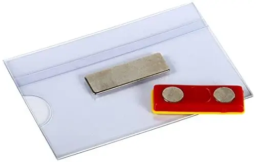 Produktbild: EUROPEL 121268-Namensschilder mit Magnet, 90x55 mm, 24 Stück farblos