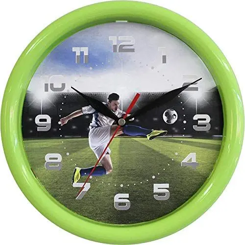 Produktbild: Eurotime Fussball Quarz Wanduhr kein Ticken, schleichende Sekunde (geräuscharm) Modell 80090