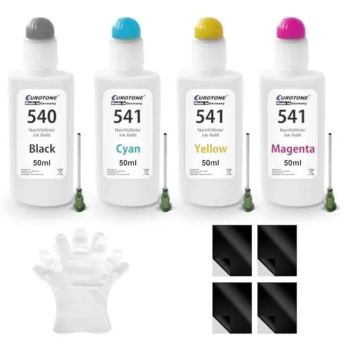 Produktbild: Eurotone PG540XL CL541XL Nachfülltintenset kompatibel für Canon MX370 MG2250 MX435 MG4150 MX395 MX515 MG3650 MX535 MG4140 MX375 MG3550 MG2140