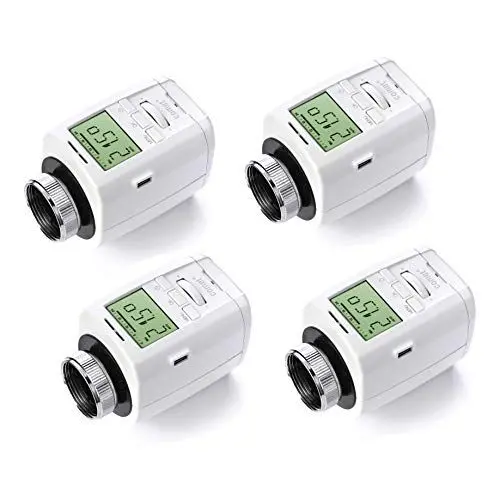 Produktbild: Eurotronic Comet Plus 4er Set 700151, Heizkörperthermostat (individuell programmierbares Heizungsthermostat, Heizkosten sparen, Thermostat Heizung, 4er Bundle), Farbe: Weiß