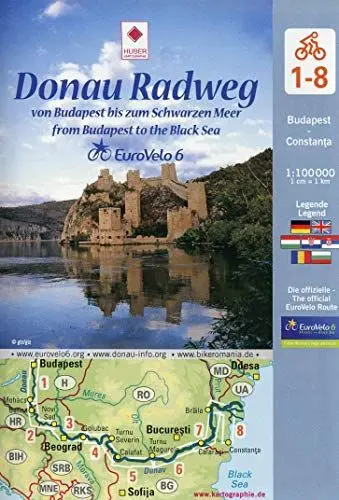 Produktbild: EuroVelo 6: Donau Radweg (Budapest - Schwarzes Meer) 1: 100 000: 8 Fahrradkarten in einem Set / Cycle Map Set (8 Maps) 1:100 000: Von Budapest bis zum ... dem Fahrrad vom Atlantik zum Schwarzen Meer)