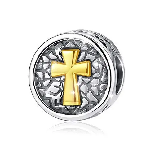 Produktbild: Eusense Pandora Kreuz Charm, Bead Kreuz 925 Silber für Europäisch Armband und Kette