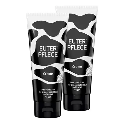 Produktbild: EUTERPFLEGE Care + Repair Creme, 2x 100ml, intensive Pflege für trockene Haut, Feuchtigkeitscreme für Hand und Körper, parfümfrei, Allergiker geeignet