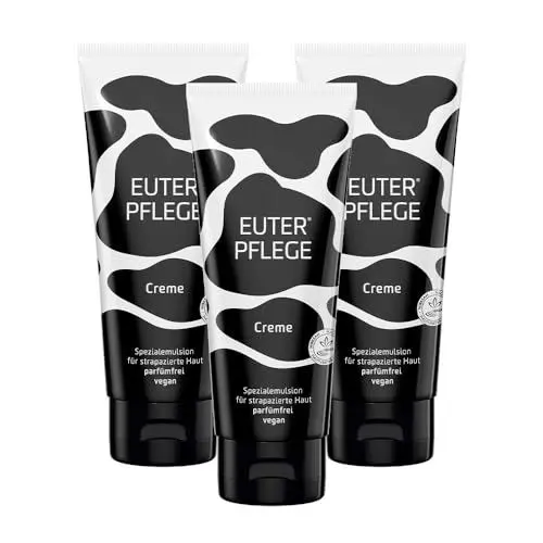 Produktbild: EUTERPFLEGE 3x Care+Repair Creme, intensive Pflege für trockene Haut, Feuchtigkeitscreme für Hand und Körper, parfümfrei, Allergiker geeignet, 3x 100ml
