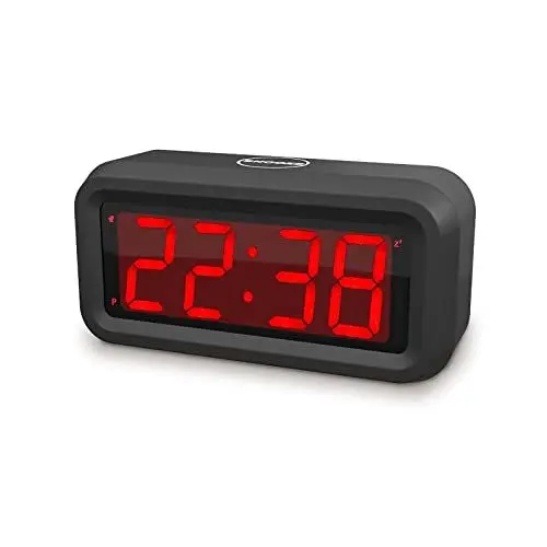 Produktbild: EUTUKEY Digitaler Wecker, Batteriebetriebene Uhr, Große Digitale LED-Anzeige, 2 Helligkeitsstufen, einstellbare Lautstärke, Snooze, geeignet für Schlafzimmer, Schreibtisch, Wand (Schwarz)