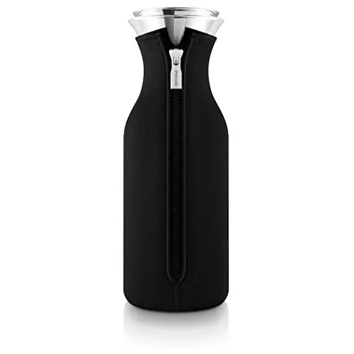 Produktbild: EVA SOLO – Kühlschrankkaraffe | skandinavisches Design | 1 Liter - 1.0l| Borrosilikat-Glas, Edelstahl, Silikon | spülmaschinenfest | 100% tropffrei | Black Woven