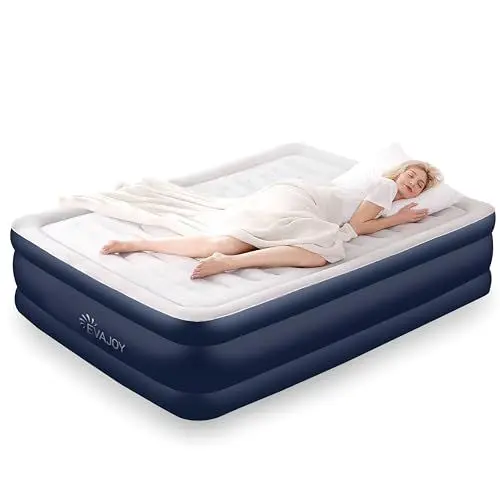 Produktbild: Evajoy Doppel Luftmatratze, 203 x 152 x 46cm Luftmatratze mit Eingebauter Pumpe,Queen Große Luftmatratze für 2 Personen, einschließlich Aufbewahrungstasche