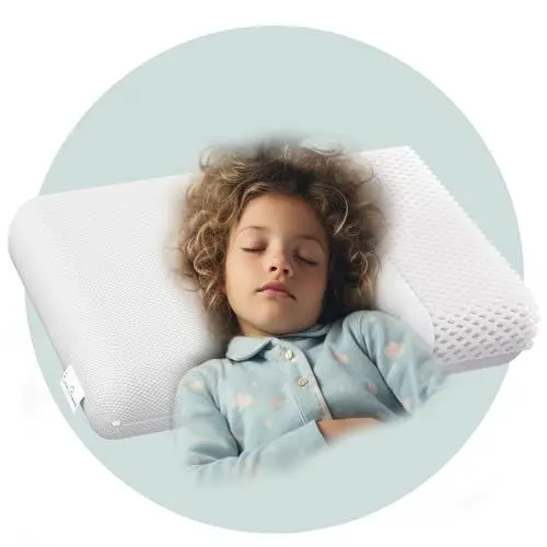 Produktbild: EVAN BROWNS® Kissen Kinder - Nackenstützkissen Kinder - Orthopädisches Kissen Kinder - kuschelweiches Memory Foam Kissen Kinder - Kinderkopfkissen - Kinderkissen ab 3 Jahre wie auf Wolken schlafen