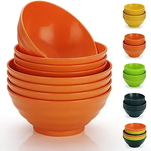 Produktbild: Evanda plastik müslischüssel Set mit 8er, 2 Größen 500/1000ml Unzerbrechliche wiederverwendbare leichte bowl schüssel, suppenschüssel für Allzweck, BPA-frei, Kunststoffschalen