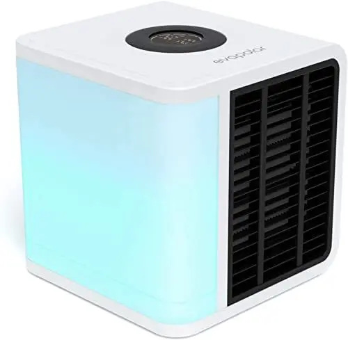 Produktbild: Evapolar evaLIGHT Plus Luftkühler & Luftbefeuchter - Tragbarer Kühl-Ventilator mit Vollspektrum-LED-Hintergrundbeleuchtung - Flüsterleise, einfach zu bedienen, stilvoll, effizient – Weiß