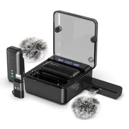 Produktbild: EVARY Lavalier Mikrofon Wireless für iPhone/Android, 25M Langstreckenübertragung, Plug and Play Kabelloses Lavalier Mikrofon, Ultra Mini Tragbares Ansteckmikrofon,für Videoaufzeichnung/YouTube/TikTok
