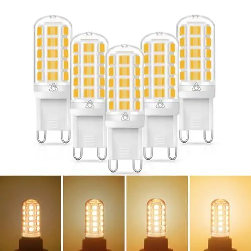 Produktbild: EvaStary 3W G9 LED Glühbirne, Dimmbare LED Glühbirne, 3W äquivalent 40W Halogenglühbirne, 410LM 3000k Licht Warmweiß Energiesparende G9 kleine Glühbirne, 360°Abstrahlwinkel Nicht Flackern, Packung 5