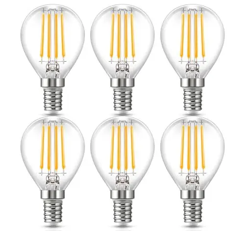 Produktbild: E14 LED Vintage Edison Glühbirne, P45/G45 LED Retro Lampe, 4W Ersetzt 40W, 2700K Warmweiß Filament Leuchtmittel Birne Glas für Hotel Haus Café Bar, Nicht Dimmbar, 6 Stück