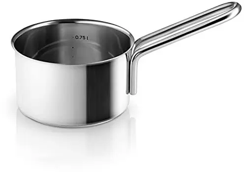 Produktbild: EVA-TRIO | Kasserolle 1,1l Steel line | Pfannenmaterial gut für die tägliche Anwendung geeignet | 90% recycelter Edelstahl | Stainless Steel