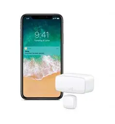 Produktbild: Eve Door & Window (Apple Home) - Smarter Kontaktsensor für Türen & Fenster, Sensor zum energiesparenden Heizen, Mitteilungen (offen/zu), automatische Aktivierung von Leuchten & Geräten, Thread