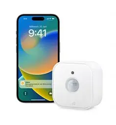 Produktbild: Eve Motion (Matter), Bewegungsmelder mit Lichtsensor (Innen-/Außenbereich), smarte Licht-/Geräte-Steuerung, kompatibel mit Alexa, Apple Home, Google Home, SmartThings, Thread Border Router erforderl