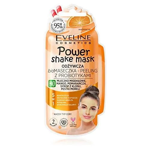 Produktbild: Eveline Cosmetics Power Shake Mask Pflegende Peelingmaske mit Probiotika, 10 ml