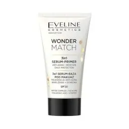 Produktbild: Eveline Cosmetics Wonder Match Anti-Aging Serum Make-up-Basis mit Peptiden, Squalan & Hyaluronsäure - Vegan, LSF 20