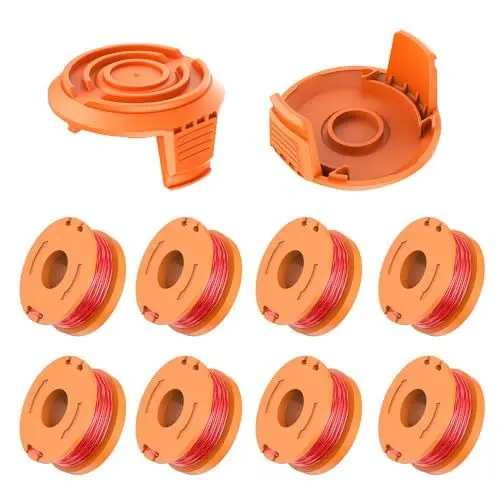 Produktbild: Evenlinkics rasentrimmer fadenspulen, ersatzfadenspule für Worx Alle 20V Rasentrimmer，für worx wa0010 ersatzfadenspule，kompatibel mit worx rasentrimmer ersatzteile (8 spulen+2 Spulenabdeckung)