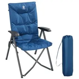 Produktbild: EVER ADVANCED Campingstuhl Faltbar Rückenverstellbar in 4 Positionen 150 KG Belastbarkeit Klappstuhl Luxus 6cm Dicke Gepolstert Gartenstuhl Hohe Lehne Angelstuhl für Camp Garten Balkon Alu+Stahl