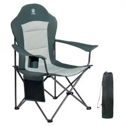 Produktbild: EVER ADVANCED Luxus Campingstuhl Faltbar 160 KG Belastbar Ultragroß mit Hochlehner Bequem Gepolster Klappstuhl Camp Garten Balkon Strand Camping Stuhl Sessel Gartenstuhl Anglerstuhl Regiestuhl