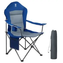 Produktbild: EVER ADVANCED Luxus Campingstuhl Faltbar 160 KG Belastbar Ultragroß mit Hochlehner Bequem Gepolster Klappstuhl Camping Garten Balkon Strand, Camping Stuhl Sessel Gartenstuhl Anglerstuhl