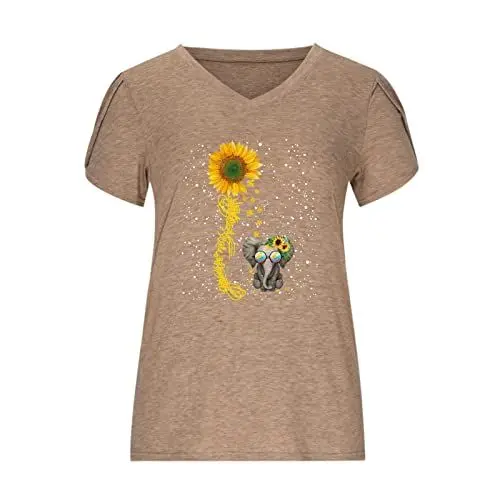 Produktbild: Ever TA V Ausschnitt Blumen Übergrösse Tøp Weiblich Mode Party Lockere Kurzärmlige Tops Sanft Summer Volant Hemdbluse for Female
