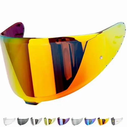 Produktbild: Everalo Kompatibel mit Shoei Nxr 2 Visier - Z8 - X15 - xSPR Pro - Cwr f2 - Cwr f2pn - Helmvisier Pinlock Ready Anti-Kratzer und Anti-Beschlag (Rot)