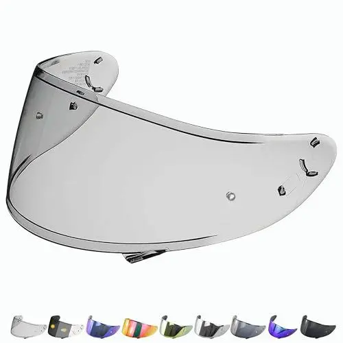Produktbild: Everalo Kompatibel mit Shoei xspirit 3 Visier - Nxr - Ryd - Z7 - Rf1200 - X14 - Cwr 1 - Cwr f - Helmvisier Pinlock Ready - Nxr Visier Anti-Kratzer und Anti-Beschlag (Klar)