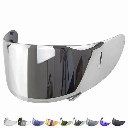 Produktbild: Everalo Kompatibel mit Shoei xspirit 3 Visier - Nxr - Ryd - Z7 - Rf1200 - X14 - Cwr 1 - Cwr f - Helmvisier Pinlock Ready - Nxr Visier Anti-Kratzer und Anti-Beschlag (Verspiegelt)