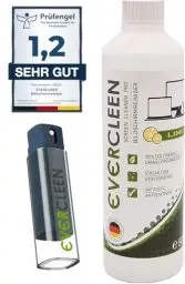 Produktbild: EVERCLEEN 2 GO Made in Germany Screen Cleaner Pro Bildschirmreiniger + Refill 500ml. Umweltschonender Veganer Reiniger. TV, PC, Laptop, Tablet, Displays, Brillen & Smartphone…