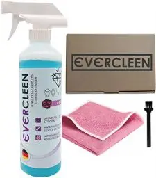 Produktbild: EVERCLEEN Made in Germany professioneller Schmuck & Piercing Reiniger 500ml + Mikrofasertuch + Bürste. Reinigung & Pflege für Ohrringe Armbänder Ketten Ringe Uhren Piercing