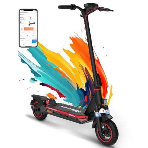 Produktbild: EVERCROSS A1 E Scooter mit Straßenzulassung, 10'' Faltbarer Offroad Vakuumreifen Electric Scooter ABE, 15,3AH Batterie, 55-70 KM, 500W Motor, Elektroroller Erwachsene mit App & LED Display