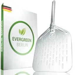 Produktbild: EVERGREEN BERLIN - Pizzaschieber - ULTRALIGHT EDITION - Pizzaschieber perforiert - Pizzaheber Alu harteloxiert - Pizzaschaufel perforiert in perfekter Optik - Pizza Schieber - Pizza Peel - Pizzawender