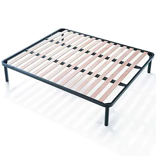 Produktbild: EVERGREENWEB Orthopädisches Bett Lattenrost 160x200 hoch 35cm Leisten Extra Komfort aus Buche Holz Verstärkt mit 4 Füße Abnehmbar Rahmen aus Stahl Bettgestell für alle Betten und Matratzen Doppelbett