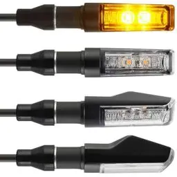 Produktbild: evermotor Universal 12V 4 Stück E13 Motorrad LED Blinker Aluminiumschale Doppelte helle LED mit schöner Oberflächenbehandlung IP67 Wasserdicht E geprüft Amber