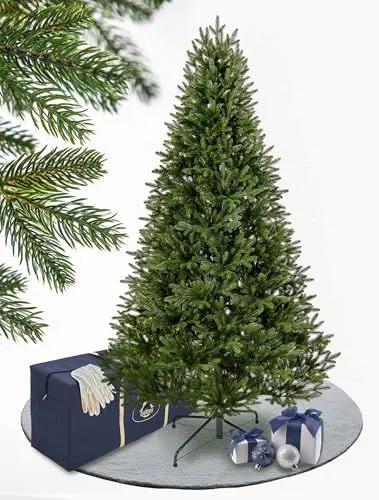 Produktbild: EveXmas - Adele Grün-185 cm- 100% Spritzguss-Künstlicher Weihnachtsbaum-Tannenzweige aus 100% Polyethylen- auf Metallständer- Aufbewahrungstasche und Baumkorb im Lieferumfang enthalten
