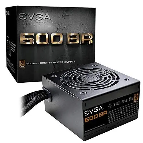 Produktbild: EVGA 600 BR, 80+ BRONZE 600W, 3 Jahre Garantie, Netzteil 100-BR-0600-K2