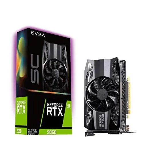 Produktbild: EVGA GeForce RTX 2060 SC GAMING, 6GB GDDR6, HDB Lüfter, Grafikkarte 06G-P4-2062-KR, Schwarz