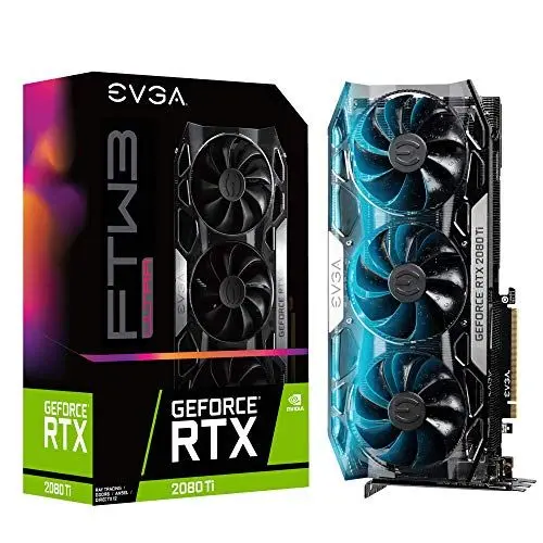 Produktbild: EVGA GeForce RTX 2080 Ti FTW3 Ultra Gaming, 11GB GDDR6, iCX2 Technologie, RGB LED, Metall Backplate, Grafikkarte 11G-P4-2487-KR