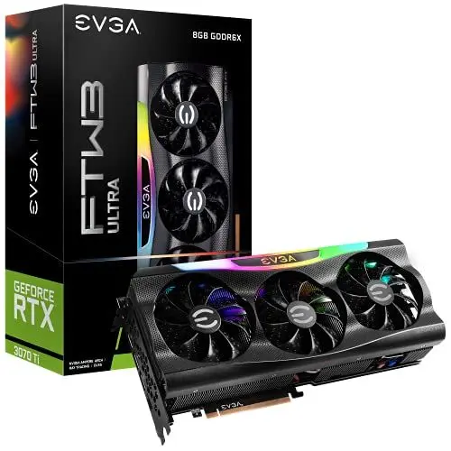 Produktbild: EVGA GeForce RTX 3070 Ti FTW3 Ultra Gaming, 08G-P5-3797-KL, 8GB GDDR6X, iCX3 Technology, ARGB LED, Metal Backplate