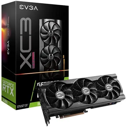 Produktbild: EVGA GeForce RTX 3080 XC3 ULTRA GAMING, 10G-P5-3885-KL, 10GB GDDR6X, iCX3 Cooling, ARGB LED, Metal Backplate, LHR