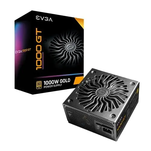 Produktbild: EVGA Supernova 1000 GT, 80 Plus Gold 1000W, Fully Modular, Auto Eco Mode with FDB Fan, 10 Year Warranty, Includes Power ON Self Tester, Compact 150mm Size, Power Supply 220-GT-1000-X2 (EU)