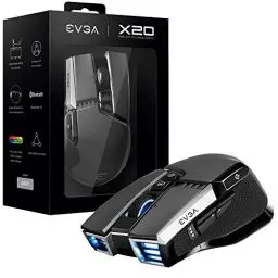 Produktbild: EVGA X20 Gaming Mouse, Wireless, Grey, Customizable, 16,000 DPI, 5 Profiles, 10 Buttons, Ergonomic 903-T1-20GR-K3