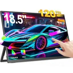Produktbild: EVICIV Portable Monitor Touchscreen 18,5 Zoll 120Hz Tragbarer Monitor FHD 1080P Mobiler Monitor Mini Monitor mit VESA & Standfuß Mini HDMI Type-C für Laptop/PC/Phone/PS4/PS5