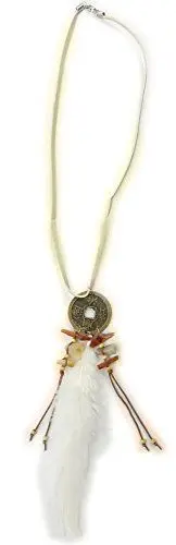 Produktbild: Evil Wear Damen-Halskette Karneval-Fasching Indianer Kostüm Feder-Schmuck Weiss