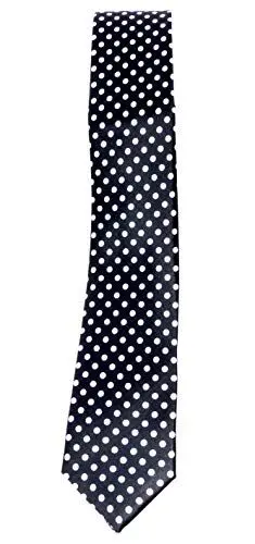 Produktbild: Evil Wear Krawatte Anzug-Schlips schwarz mit weissen Punkten 50er Jahre Design