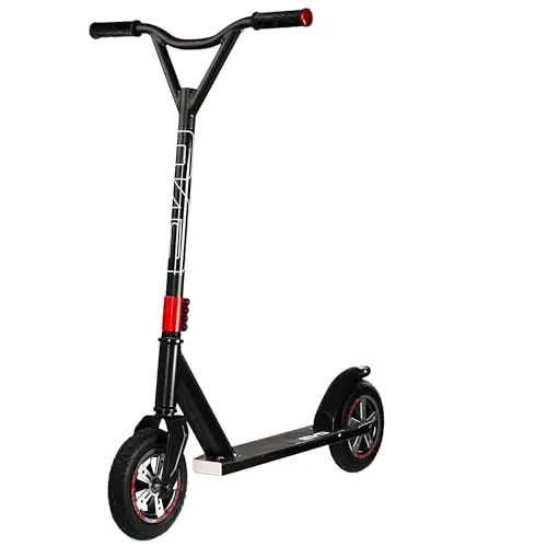 Produktbild: Evo Dirt Rider Roller Schwarz & Rot mit robusten Rädern | Perfekt für Offroad-Stunts & Tricks | Scooter für Teenager & Erwachsene | Dirt Ramp Trick Roller | Alter 6-18+.